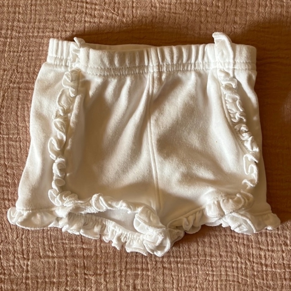 White Ruffle Shorts - Picture 2 of 6
